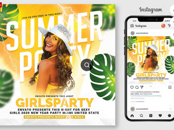 Summer Leaf Flyer PSD Template File