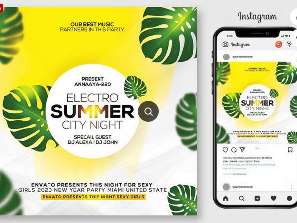 Summer Party Flyer PSD Template File