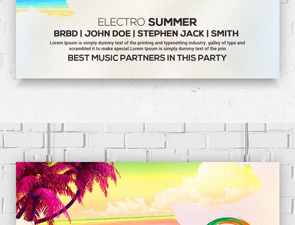 Summer Party Night PSD Flyer Template