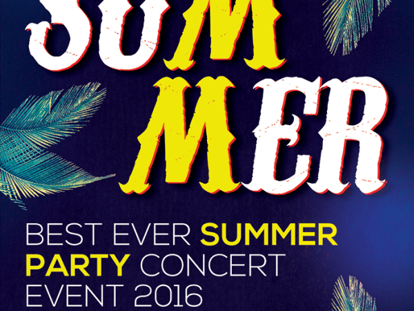 Summer Party Night PSD Flyer Template Design
