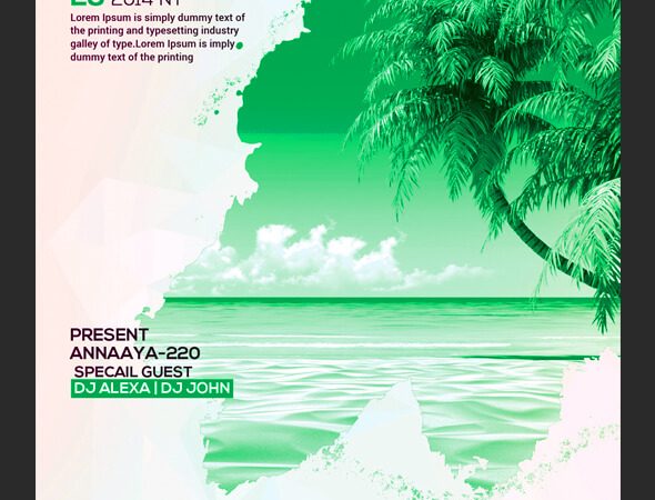 Summer Party PSD Flyer Template
