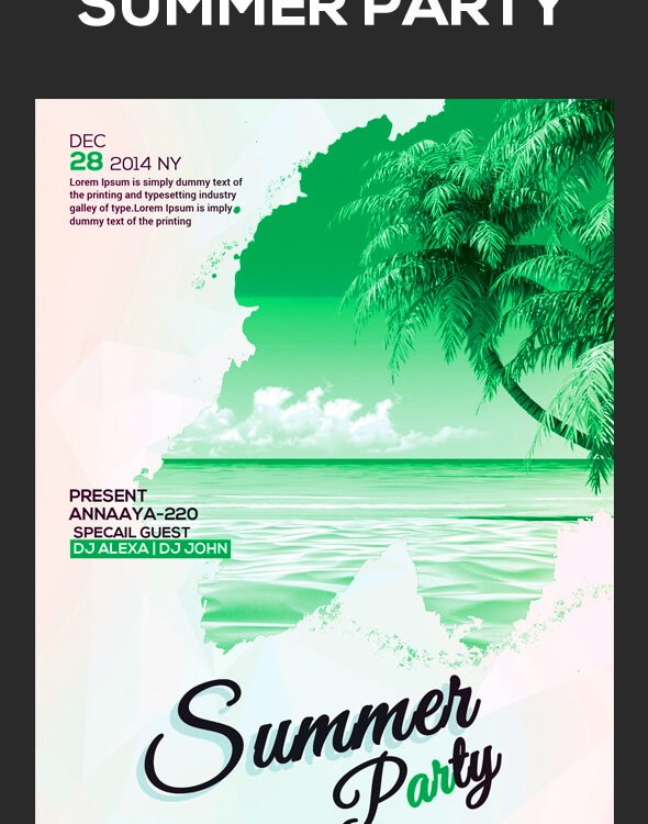 Summer Party PSD Flyer Template