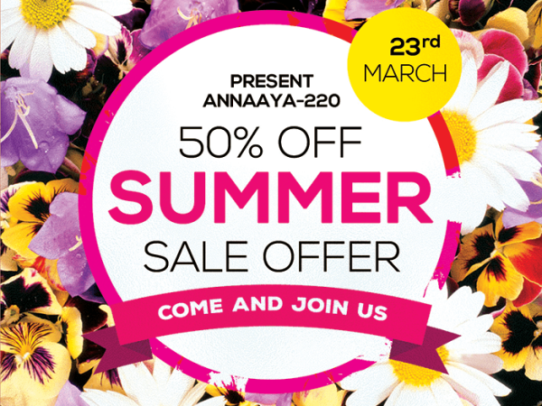 Summer Sale Discount PSD Flyer Template Design