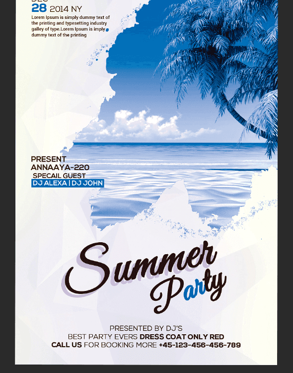 Summer Season Party PSD Flyer Template