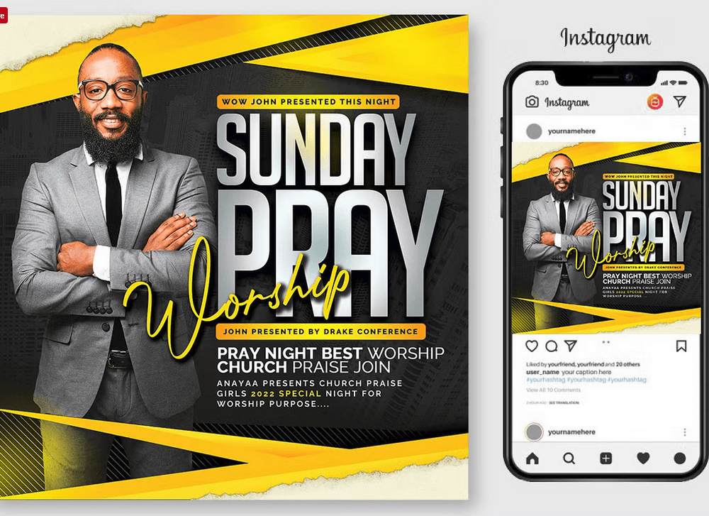 Sunday Pray Flyer Template PSD Design