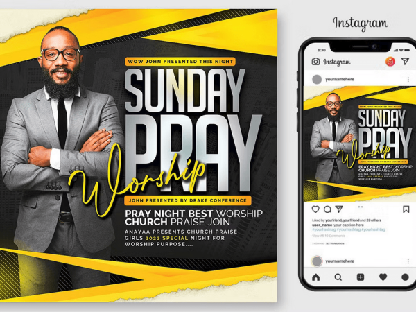 Sunday Pray Flyer Template PSD Design