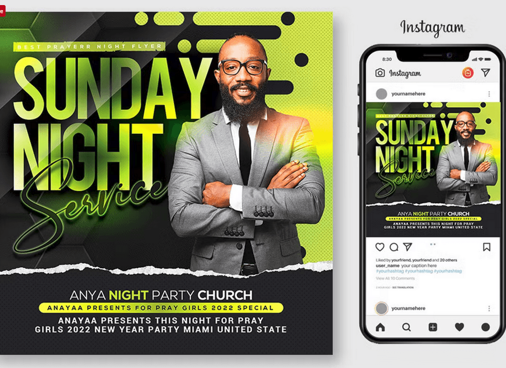 Sunday Prayer Flyer PSD Template File