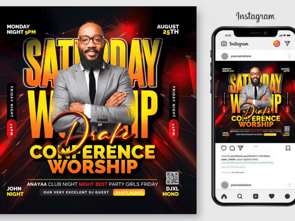 Sunday Service Church Flyer Template PSD Design