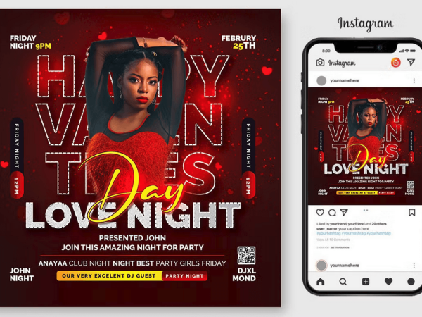 Valentines Day Flyer PSD Template File