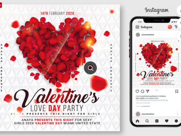 Valentines Day Flyer Template PSD