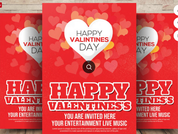 Valentines Day Flyer Template PSD File