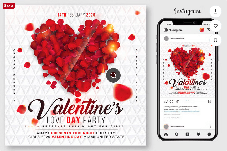Valentines Day Flyer Template PSD