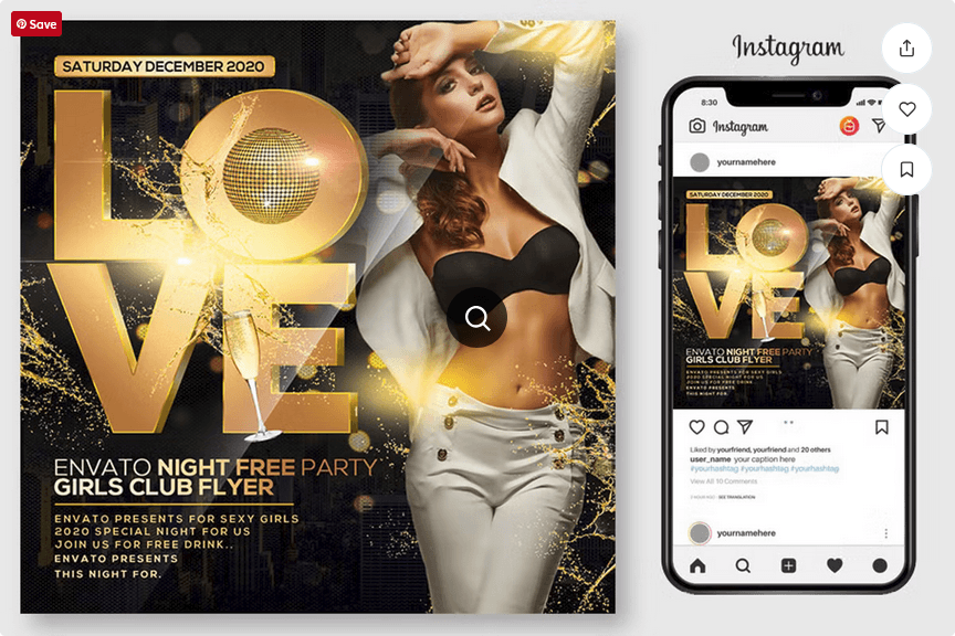 Valentines Day Love Flyer Template PSD