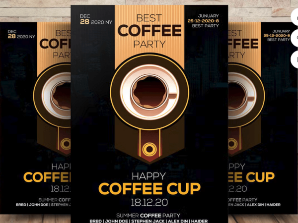 Vintage Coffee Shop Flyer Template PSD