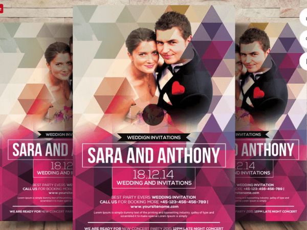 Wedding Event Flyer PSD Template