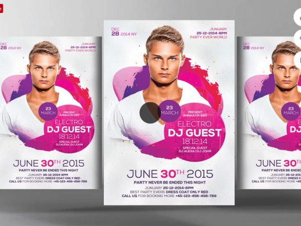 Weekend Music Mix DJ Flyer Design PSD
