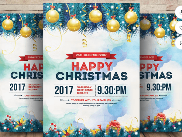 Winter Wonderland Christmas Dance Flyer PSD
