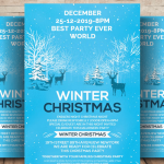 Winter Wonderland Christmas Party Flyer – High Quality