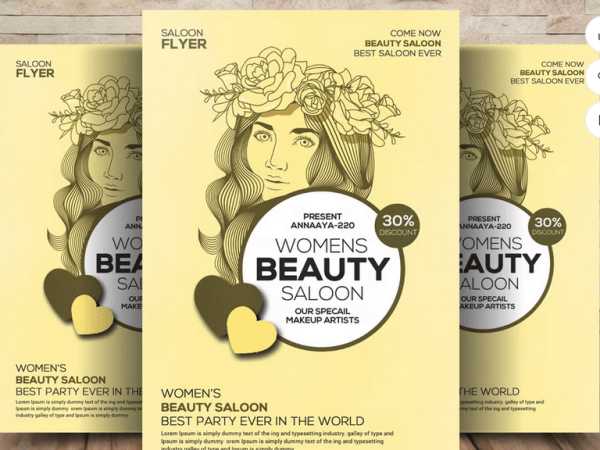 Women Beauty Saloon Barbar Flyer Template