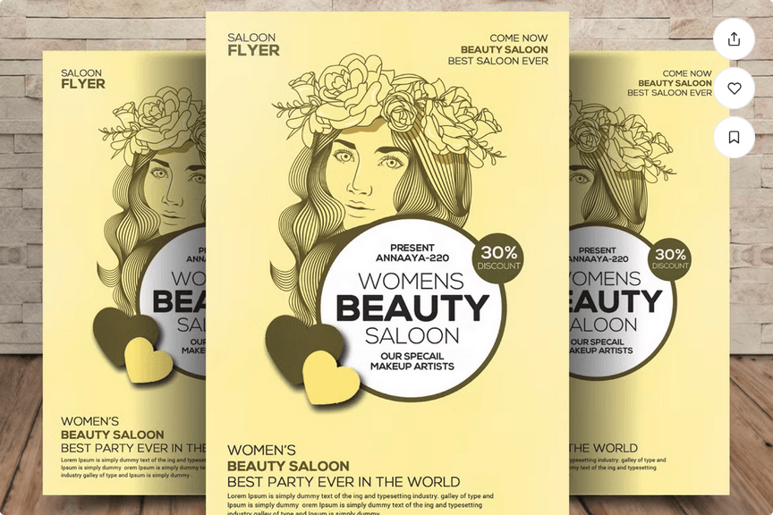 Women Beauty Saloon Barbar Flyer Template