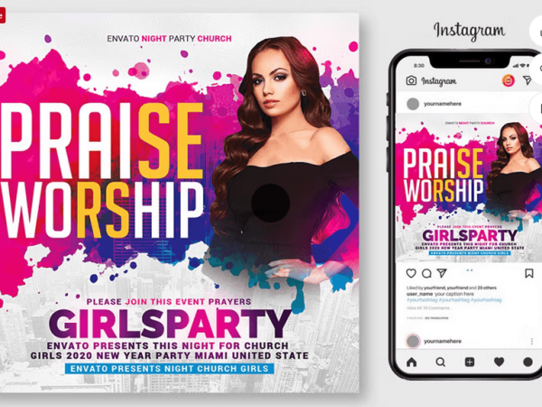 Worship Church Flyer PSD Template File