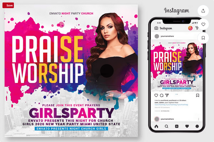 Worship Church Flyer PSD Template File
