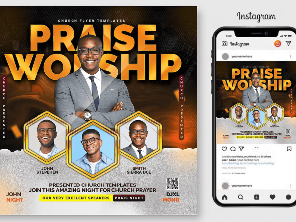 Worship Night Church PSD Flyer Template