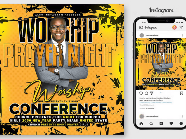 Worship Night PSD Flyer Template