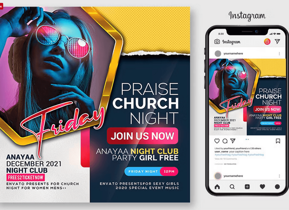 Worship Prayer Church Flyer PSD Template File