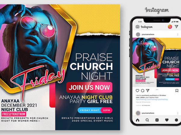 Worship Prayer Church Flyer PSD Template File