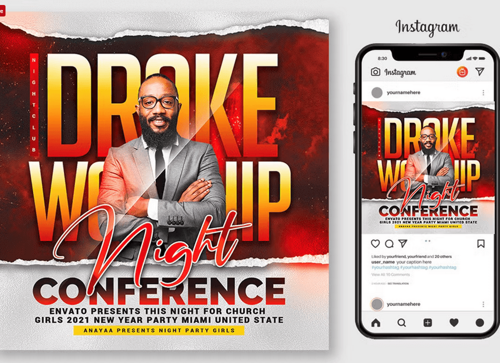 Worship Service Church Flyer PSD Template File
