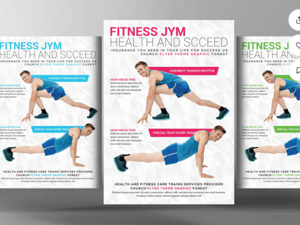 Yoga Fitness Health Flyer Template PSD