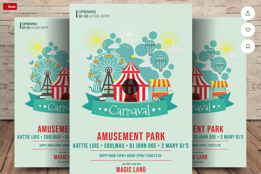 Amusement Park Flyer Template PSD Design