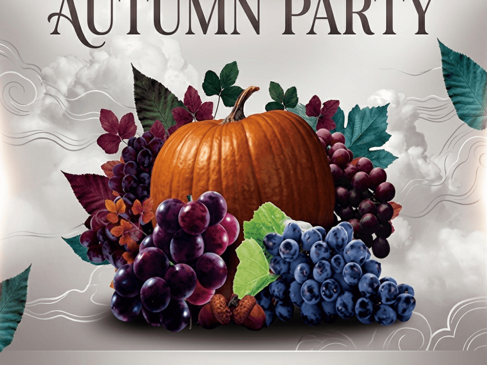 Autumn Party Flyer Template PSD