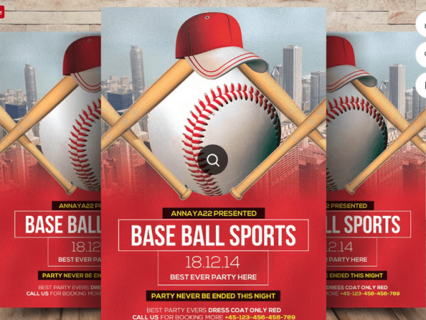 Baseball Game Match Flyer Template PSD