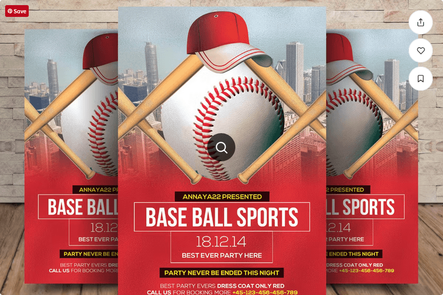 Baseball Game Match Flyer Template PSD
