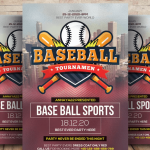 Baseball League Match Flyer Template PSD