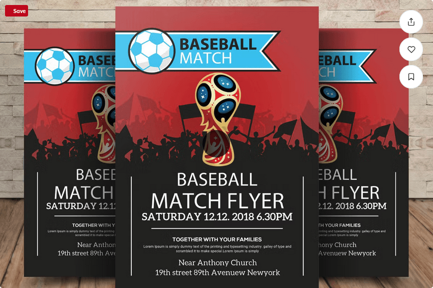 Baseball Match Flyer Template PSD