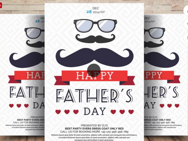 Best Dad Happy Fathers Day Flyer Template PSD