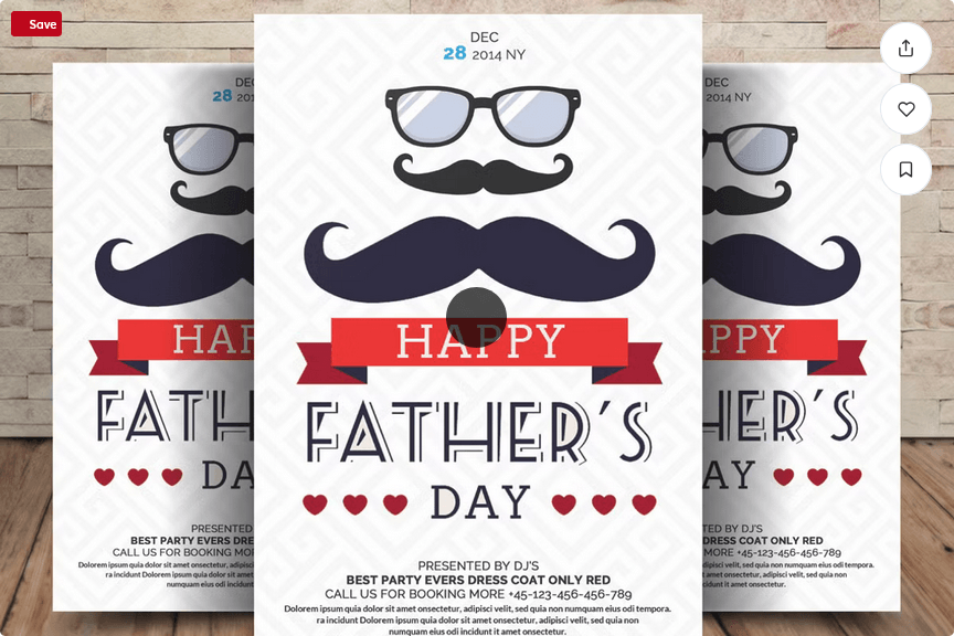 Best Dad Happy Fathers Day Flyer Template PSD