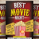 Best Movie Night Flyer Template PSD