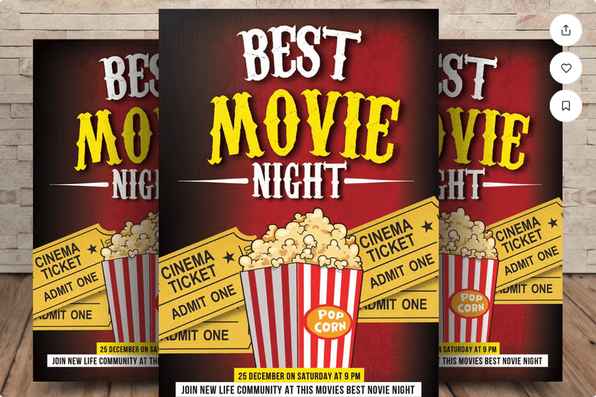 Best Movie Night Flyer Template PSD