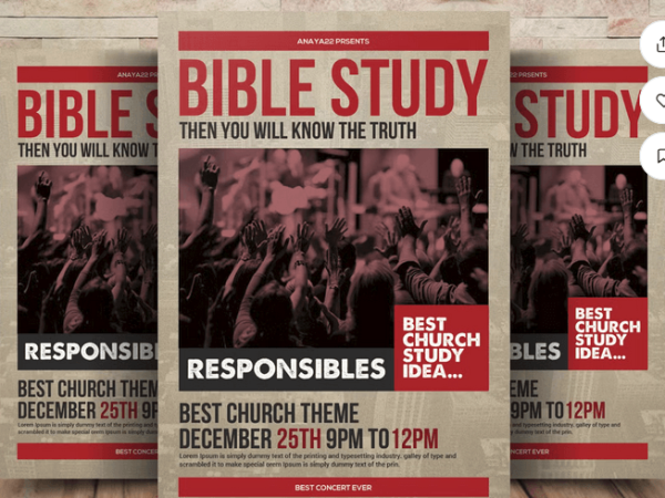 Church Bible Study Flyer Template PSD