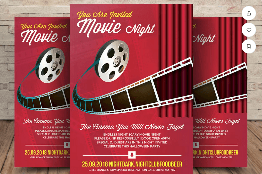 Cinema Home Movie Flyer Template PSD
