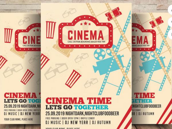 Cinema Time Flyer Template PSD