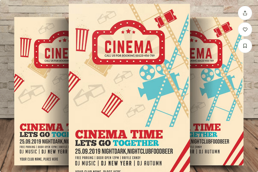 Cinema Time Flyer Template PSD