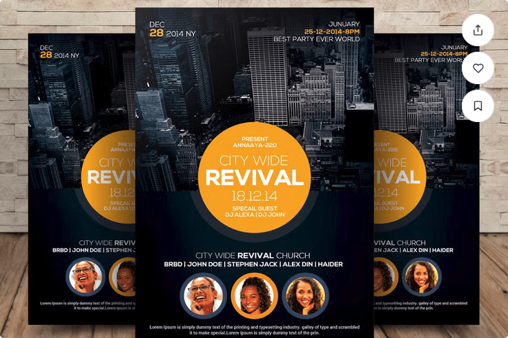 City Revival Church Flyer Template PSD