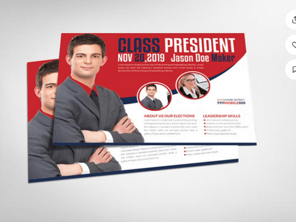 Class President Election Flyer Template PSD