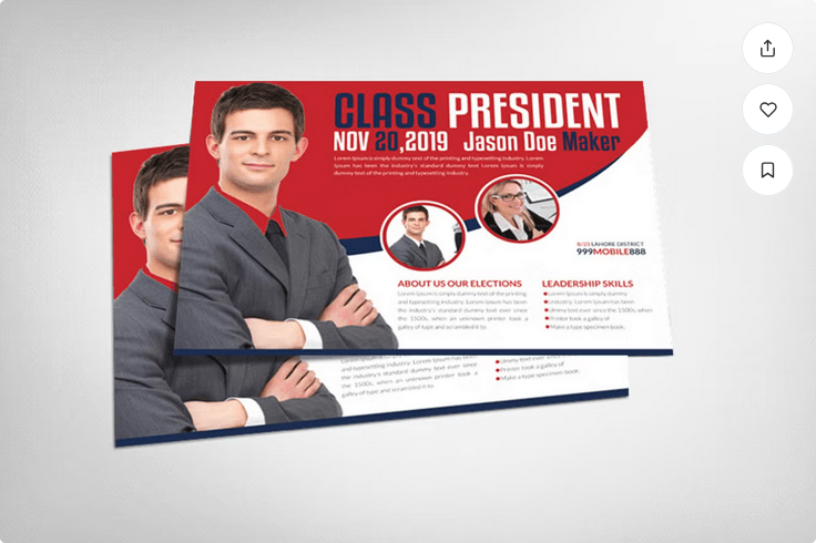 Class President Election Flyer Template PSD