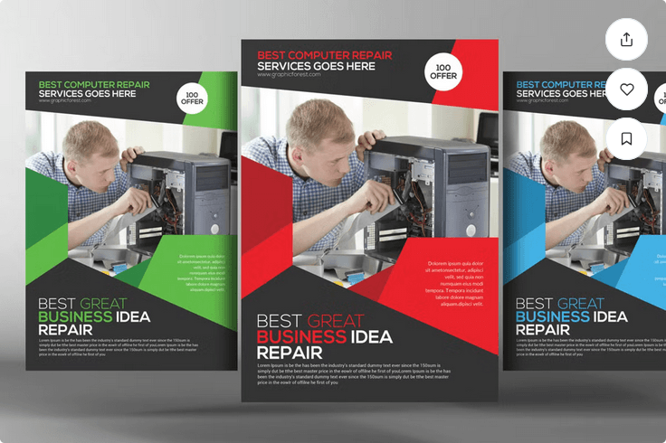 Computer Mobile Repair Flyer Template PSD